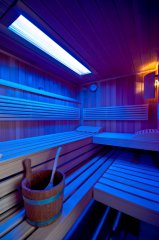 Sauna Wechsellicht blau